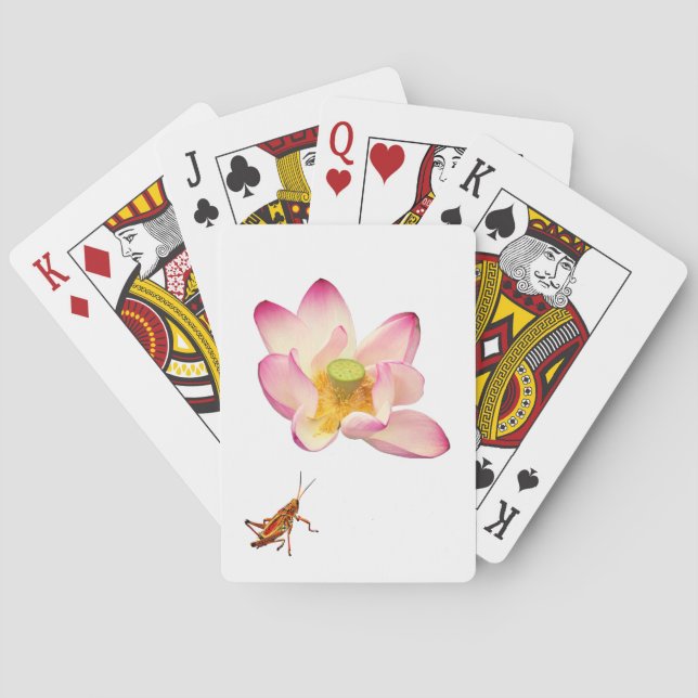 Lotus and Grasshopper Playing Cards (Back)