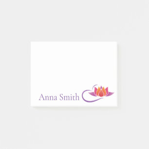 Lotus and Heart Post-it Notes