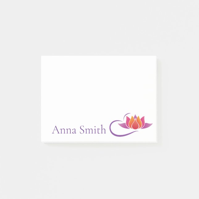 Lotus and Heart Post-it Notes (Front)