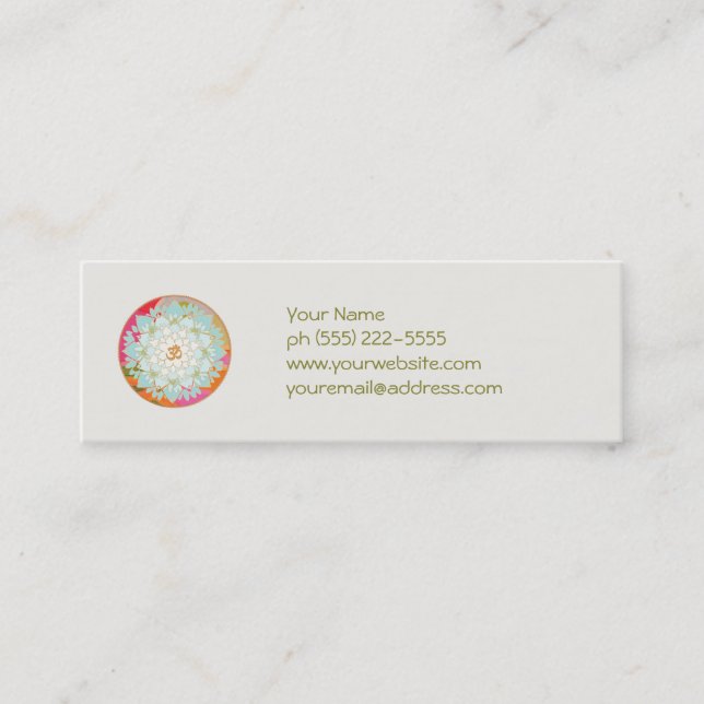 Lotus and Om Symbol Business Card (Front)
