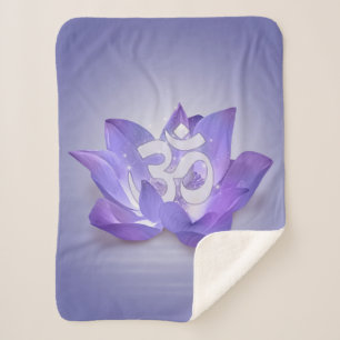 Lotus and OM symbol Sherpa Blanket