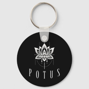Lotus And Pearls Kamala Harris For Us President Key Ring