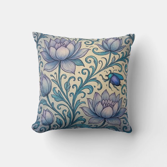 Lotus and Scarab Cushion (Front)