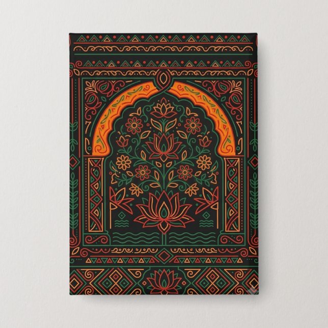 Lotus Arch Mandala Button Patch (Front)