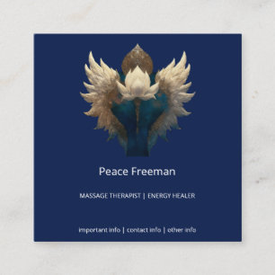 LOTUS ASCENDANT l WINGED LOTUS Square Business Card