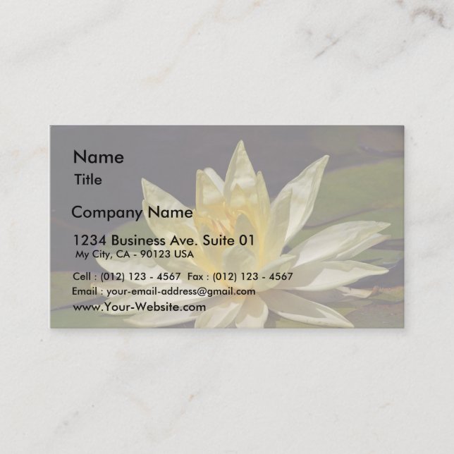 Lotus At The Reflecting Pond In Balboa Park Business Card (Front)