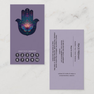 Lotus Awakening Hamsa Hand Design Business Card