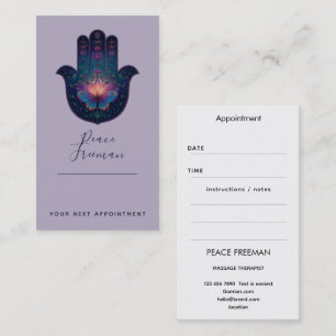 Lotus Awakening Hamsa Hand Design Business Card