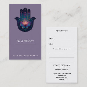 Lotus Awakening Hamsa Hand Design Business Card