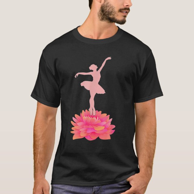 Lotus Ballet Dance Gift Idea Ballerina Girl Dancer T-Shirt (Front)