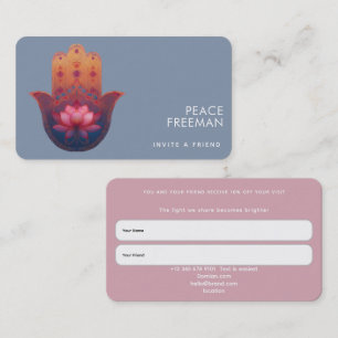 Lotus Blessing Hamsa Hand Business Card