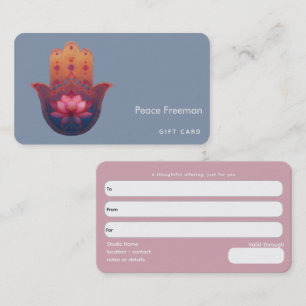 Lotus Blessing Hamsa Hand Business Card