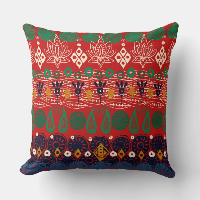 lotus block Christmas Cushion (Front)