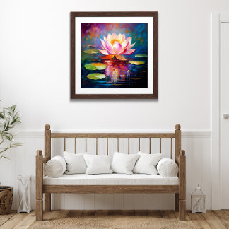 Lotus Bloom: Abstract Floral Art Poster