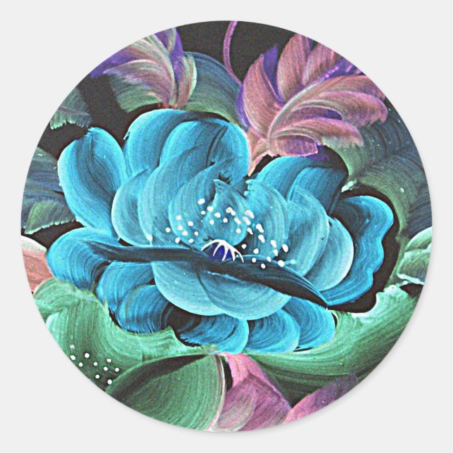 LOTUS BLOSSOM CLASSIC ROUND STICKER (Front)