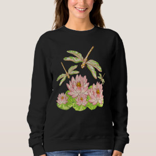 Lotus Blossom Dragonfly  Lotus Sweatshirt