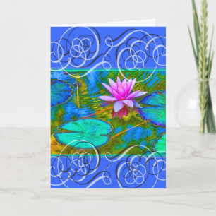 Lotus Blossom Get Well Beautiful Colours Thank You Card