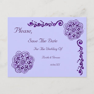Lotus Blossom (Henna) (Purple) Announcement Postcard