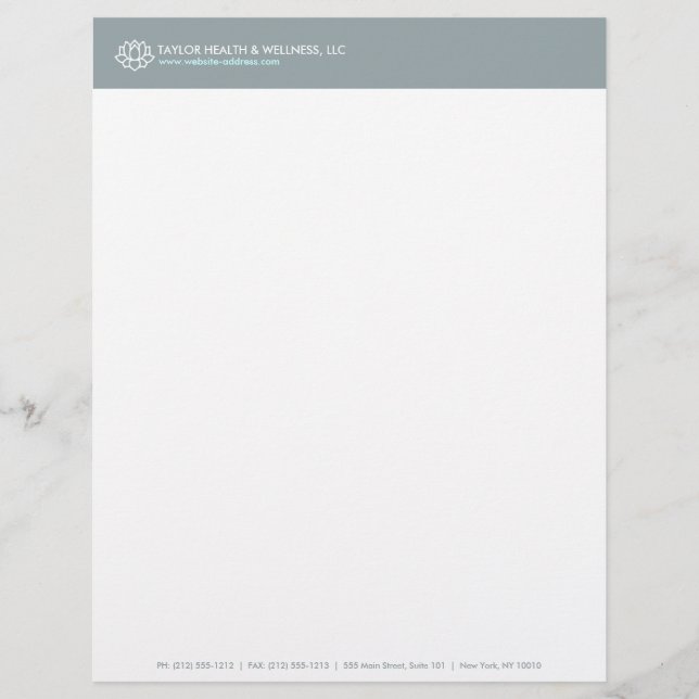 LOTUS BLOSSOM LOGO FOR HEALTH/WELLNESS Letterhead (Front)