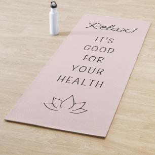 Lotus Blossom Motivational Quote Blush Yoga Mat