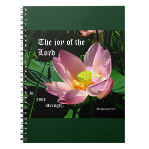 Lotus Blossom Nehemiah 8:10 Notebook
