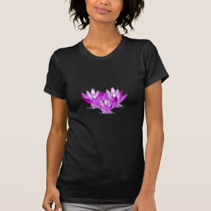 Lotus blossom pink on sea green background T-Shirt