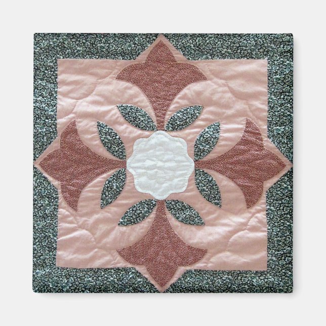 Lotus Blossom Quilt Magnet (Front)