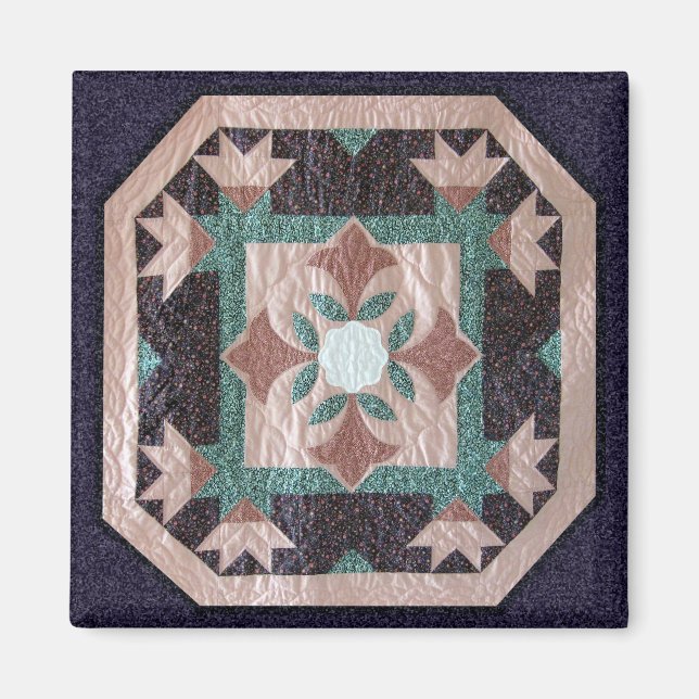 Lotus Blossom Quilt Magnet (Front)