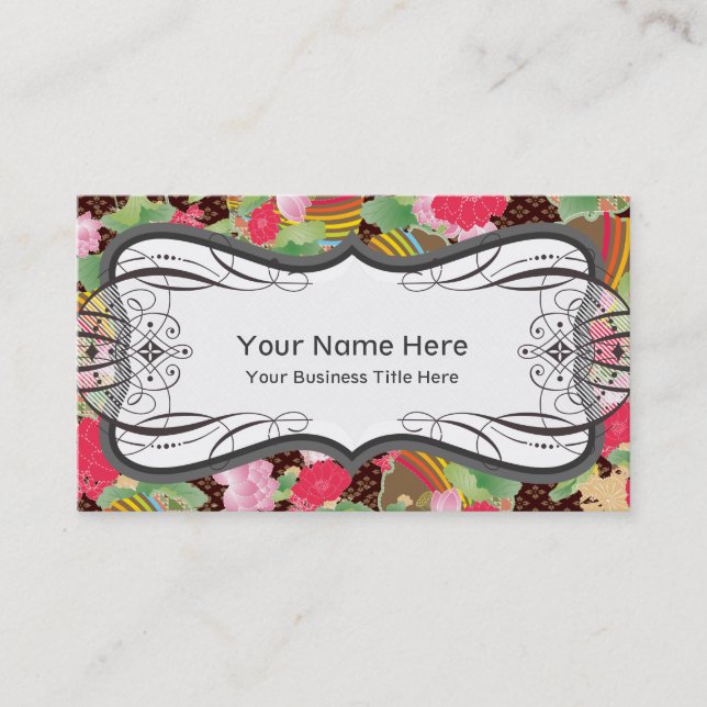 Lotus Blossoms Pop Art Business Card (Front)