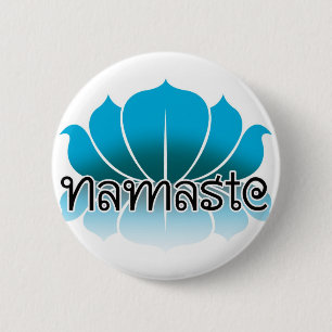 Lotus Blue 6 Cm Round Badge
