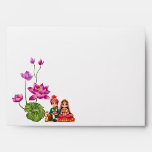 Lotus, bride and groom picture envelope