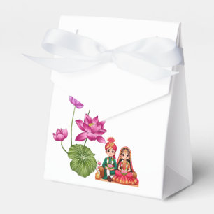 Lotus, bride and groom picture favour box