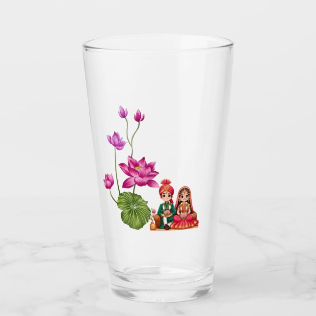 Lotus, bride and groom picture glass (Front)