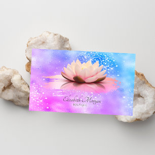 Lotus Brush Stroke Diamonds Holographic Business Card