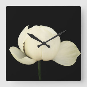 Lotus Bud Square Wall Clock