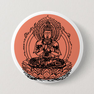 Lotus Buddha 7.5 Cm Round Badge