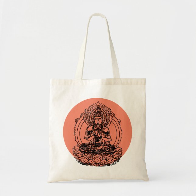 Lotus Buddha Tote Bag (Front)