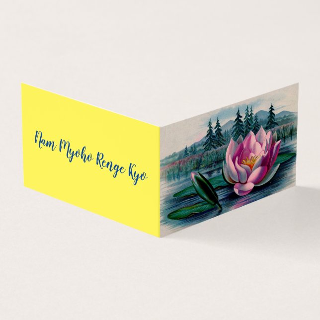 Lotus Buddhist Nam Myoho Renge Kyo Business Card (Outside)