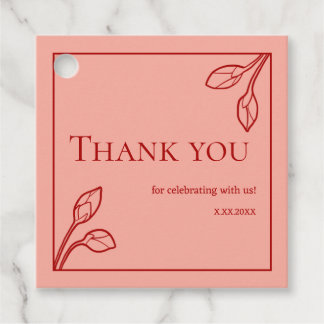 Lotus Buds Personalized Party Favor Tags