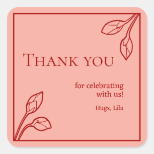 Lotus Buds Personalized Party Stickers