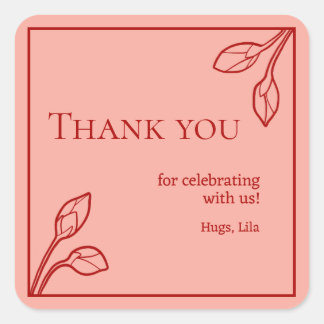 Lotus Buds Personalized Party Stickers