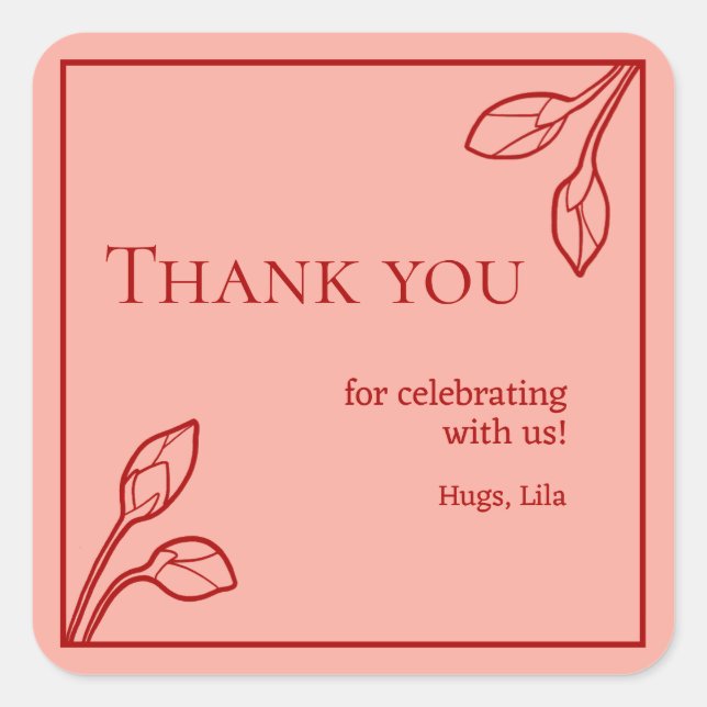 Lotus Buds Personalized Party Stickers (Front)