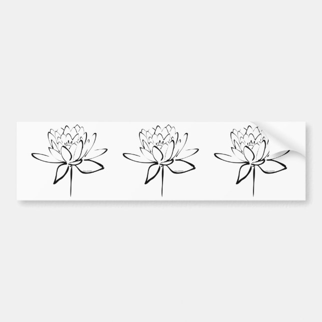 Lotus Calligraphy (Black) Bumper Sticker (Front)