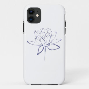 Lotus Calligraphy (Blue) iPhone 11 Case