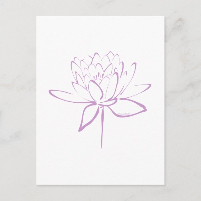 Lotus Calligraphy (Lavender) Postcard (Front)