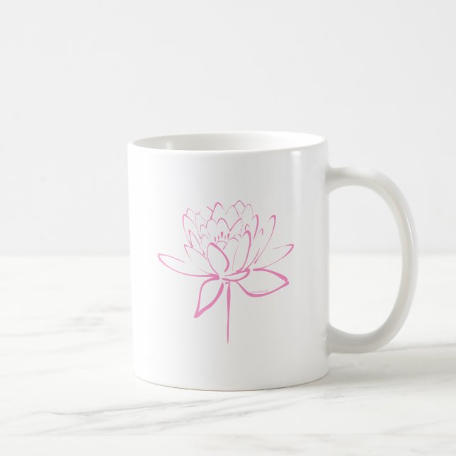 Lotus Calligraphy (Pink) Coffee Mug (Right)