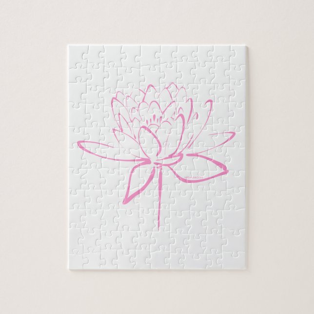 Lotus Calligraphy (Pink) Jigsaw Puzzle (Vertical)