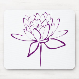 Lotus Calligraphy (Purple) Mouse Pad
