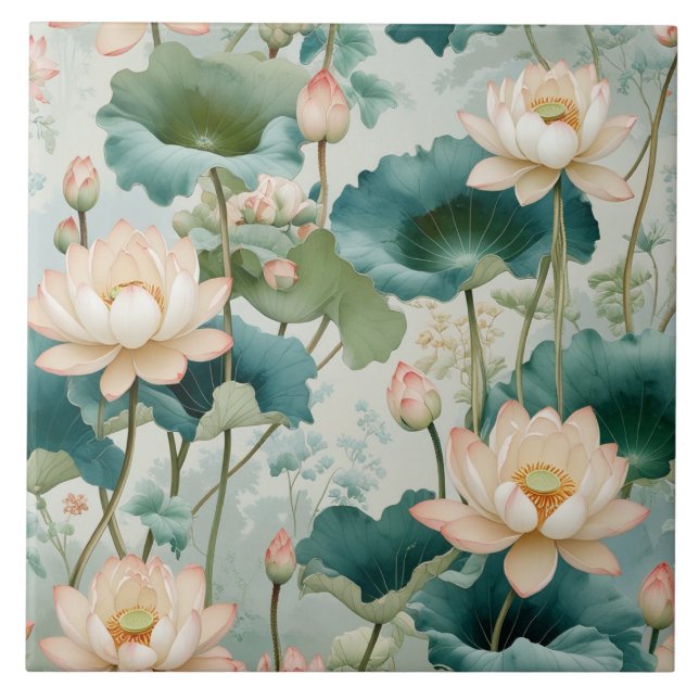 Lotus  ceramic tile (Front)