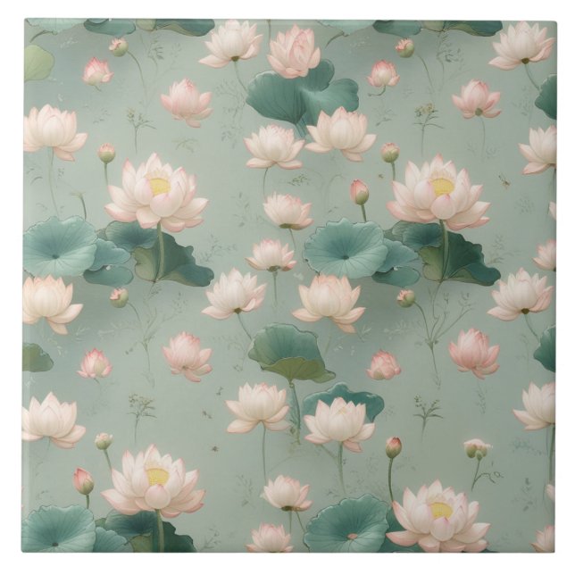 Lotus  ceramic tile (Front)